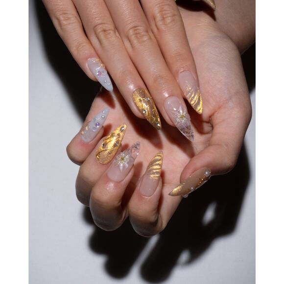 Nailcissist Golden Sands Press-On Nails • Small • Limited Edition - Picture 3 of 11